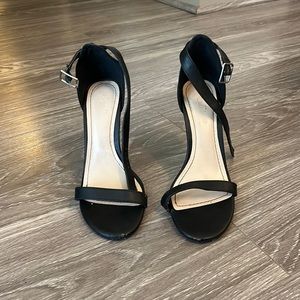 Black strappy heels